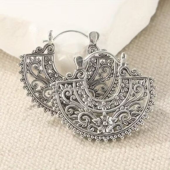 925 Sterling Silver Womens Small Etched Hoop Earrings Ladies New Hoops Jewelry
